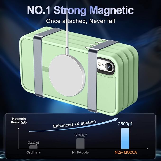 MOCCA Strong Magnetic for iPhone XR Phone Case, [Compatible with Magsafe][Mil-Grade Drop Protection] Slim Thin Translucent Matte Protective Cover Case for iPhone XR Case 6.1'', Light Green