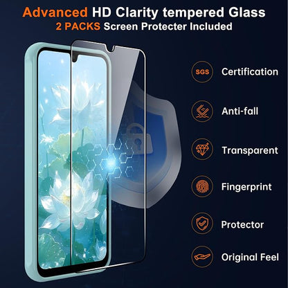 for Samsung Galaxy A16 5G Phone Case: Samsung A16 Case [Mag-Safe Fit] with 2PC Tempered Glass Screen Protector,Frosted Translucent A16 Case Soft-Touch Skin Protection for Galaxy A16 Cover,Mint Greenn