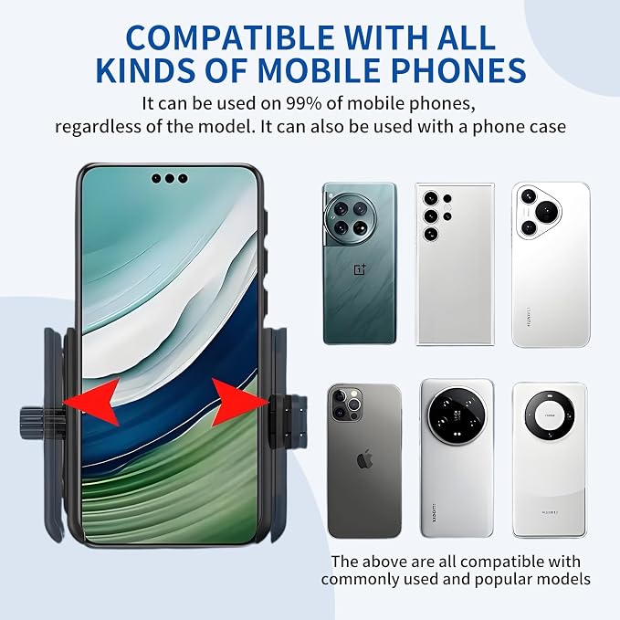 Wristband Phone Holder, No Screen Blocking, 360° Rotating Wrist Phone Mount, Memory Lock, Quick Release, for Android, iPhone 17/16/15/14/13 Pro Max/Pro/Mini/12/11/SE/Xs/XR/8 Plus, Fits 4–6.7" Phones