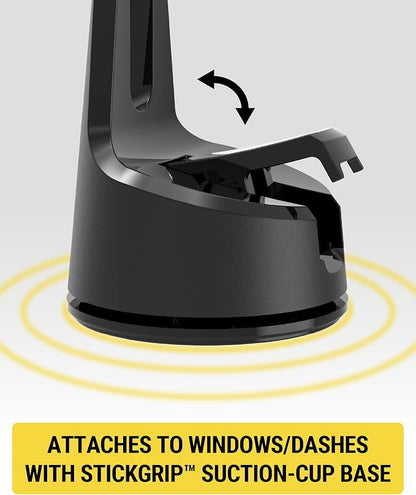 Scosche MPQMWD Charge Pro Qi2 MagSafe Charger Car Mount, 15W Fast Magnetic Wireless Charging Suction Cup Phone Holder for Dashboard/Windshield Compatible with iPhone 16/15/14/13/12 Pro Max Plus, S25