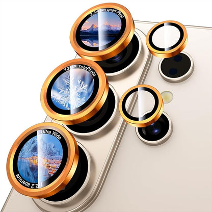 Uyiton for Samsung Galaxy S26 Ultra Camera Lens Protector - [Case-Friendly][Not Easy to Break][Ultra-Thin] Military-Grade Tempered Glass with Aluminum Metal Rear Camera Screen Cover - Orange