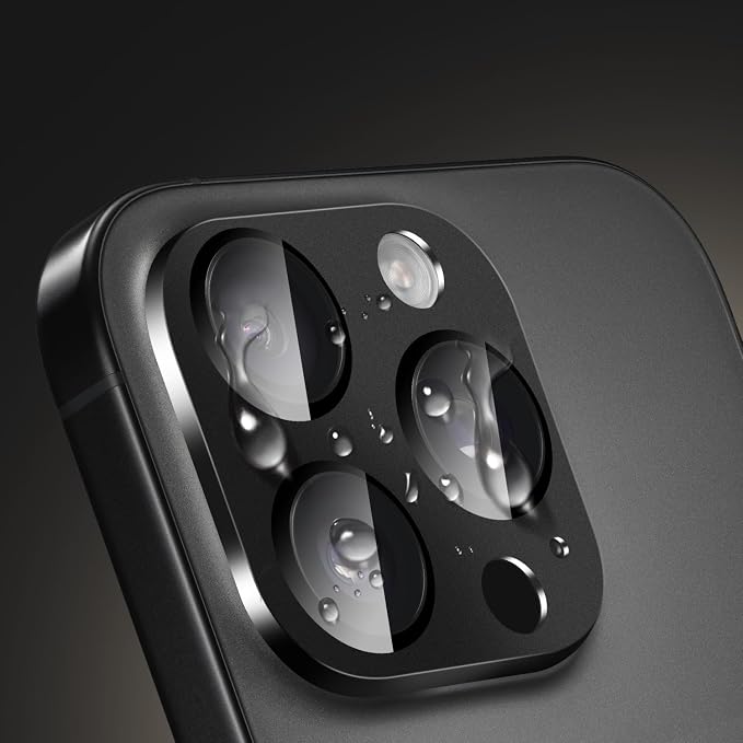 SAHARA - Ultra-Strong Camera Lens Protector for iPhone 16 Pro/16 Pro Max (2-Pack), Black, (ZD00161)