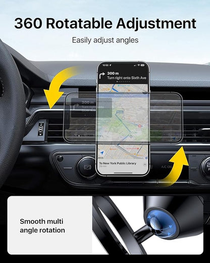 andobil for Magsafe Car Mount [Strongest Magnet, Easy Install] All Metal Magnetic Car Phone Holder for iPhone 17/16/15/14/13 Pro Max, 360° Air Vent Cell Phone Holder Car for Samsung Galaxy S26/S25/S24