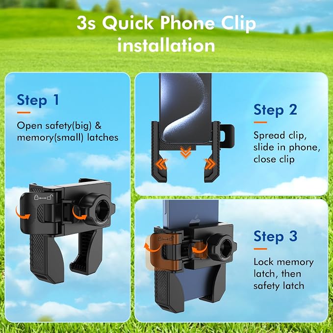 Magnetic Golf Cart Phone Holder, Rotatable Phone Mount Holder Compatible with iPhone/Galaxy/Smartphones, Golf Cart Accessories for EZGO Club Car Yamaha,Gift for Men Women