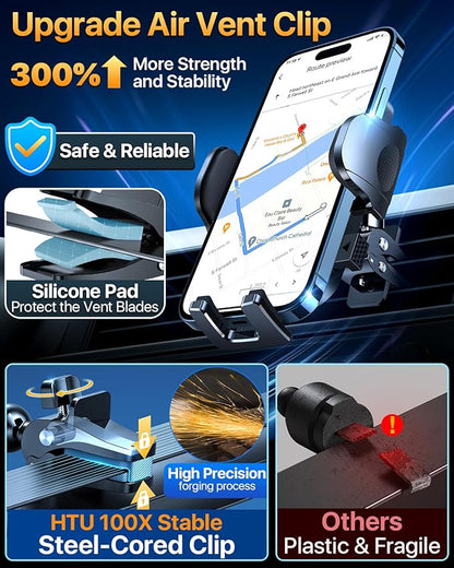 【98+LBS Strongest Suction & Military-Grade】Ultimate Car Phone Mount【Patent & Safety Certs】 Cell Phone Holder Truck Stand for Dashboard Windshield Vent for iPhone 17 Pro Max 16 15 Samsung (Light Grey)