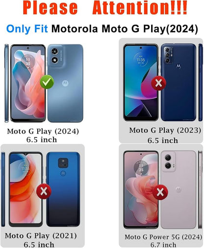for Motorola Moto G Play 2024 Case, IP68 Waterproof with Built-in Screen Protector, Full Body Shockproof Dustproof Rugged Protective Phone Case for Moto G Play 2024 Black