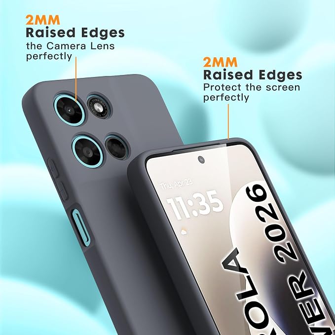 for Motorola Moto G Power (2026) Case, 2 Pack Tempered Glass Screen Protectors, Soft TPU Silicone Shockproof Gel Cover-Deep Lavender