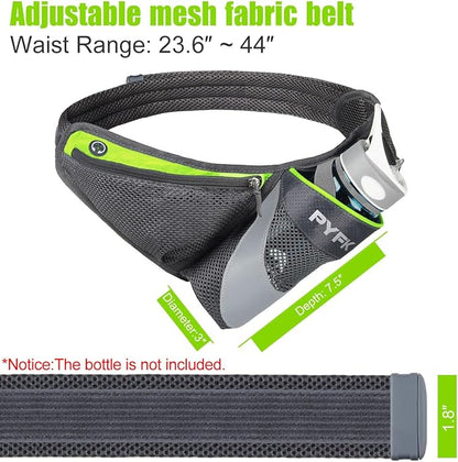 PYFK Running Belt Hydration Waist Pack with Water Bottle Holder for Men Women Waist Pouch Fanny Bag Reflective
