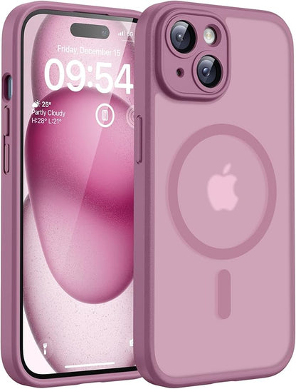 TOCOL for Phone 15 Case, Compatible with Magsafe Charger, Full Camera Protection, Drop Protection, Translucent Matte Phone Case for iPhone 15 6.1 inch (Lilac Purple)
