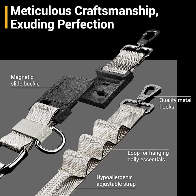 MAGEASY Universal Cell Phone Lanyard - Crossbody Phone Strap for iPhone 17 Pro Max & Most Smartphones, Magnetic Quick-lock System, for Men & Women | Utility (Starlight)