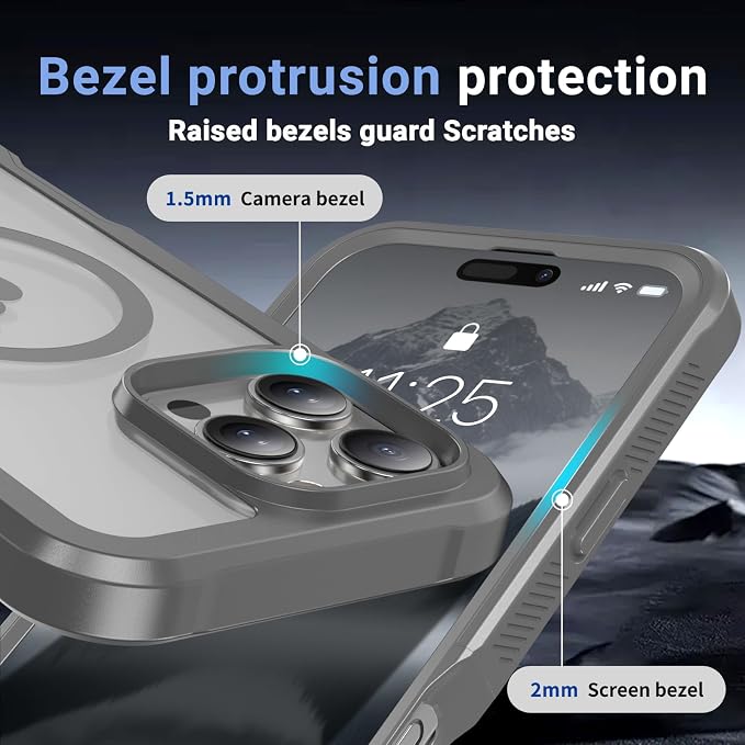 jaroco Magnetic for iPhone 16 Pro Max Case, [Compatible with MagSafe][Military Grade Drop Protection][Heavy Duty Protection][Non-Slip][Shockproof] 2-Layer Durable Bumper Phone Case 6.9''-Gray