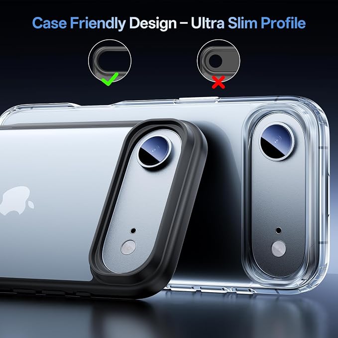 Camera Lens Protector for iPhone Air 6.5"（2025）-Single Piece,Ultra Thin Aluminum Alloy Frame,9H Dual-Strength Glass with 99% AR Light Transmittance,Case Friendly, Light Blue