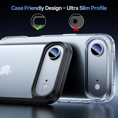 Camera Lens Protector for iPhone Air 6.5"（2025）-Single Piece,Ultra Thin Aluminum Alloy Frame,9H Dual-Strength Glass with 99% AR Light Transmittance,Case Friendly, Light Blue