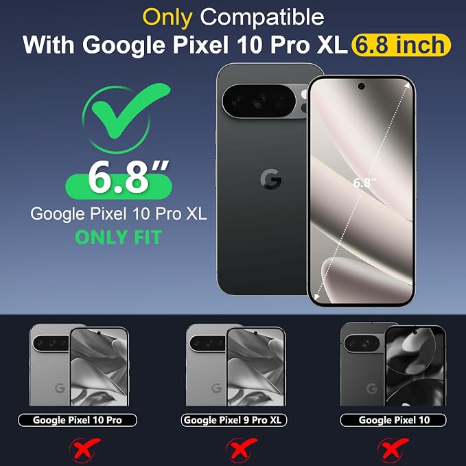 SPIDERCASE for Google Pixel 10 Pro XL Case Waterproof, [12FT Military-Grade Drop Protection] [IP68 Water Resistance] [Privacy Screen Protector] Full Body Protection Phone Case-Black