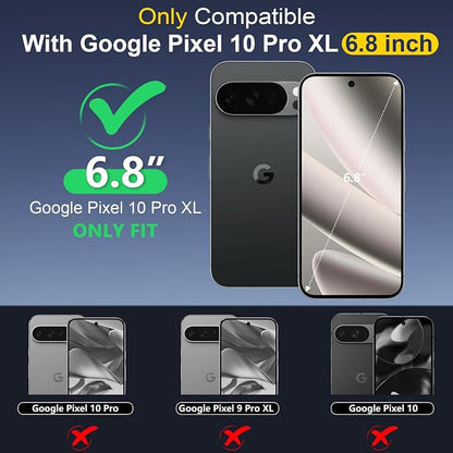 SPIDERCASE for Google Pixel 10 Pro XL Case Waterproof, [12FT Military-Grade Drop Protection] [IP68 Water Resistance] [Privacy Screen Protector] Full Body Protection Phone Case-Light Blue