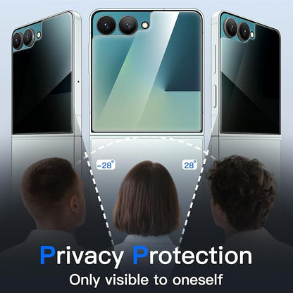 JETech Front Privacy Screen Protector for Samsung Galaxy Z Flip 7, 2-Pack | Anti-Spy 9H Tempered Glass, Easy Installation Tool, Case-Friendly