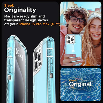 AICase for iPhone 15 Pro Max Case Clear 3 in 1 Heavy Duty Drop Protection Full Body Rugged Shockproof/Dust Proof 3-Layer Military Protective Tough Durable Cover for iPhone 15 Pro Max 6.7"_3