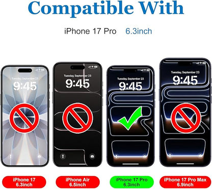 Mothca 2 Pack Matte Glass Screen Protector for iPhone 17 Pro [6.3 inch] + 2 Pack Camera Lens Protector, Anti-Glare & Anti-Fingerprint Tempered Glass (Not Privacy Film) Bubble Free, Smooth as Silk