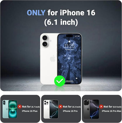 jaroco Magnetic for iPhone 16 Case, [Compatible with MagSafe][Military Grade Drop Protection][Heavy Duty Protection][Non-Slip][Shockproof] 2-Layer Durable Bumper Phone Case 6.1''-Blue Purple