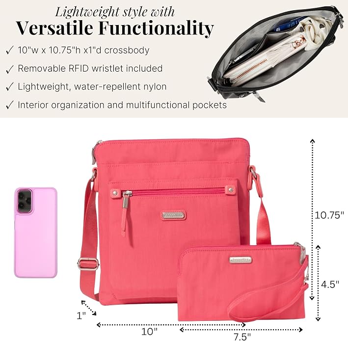 Baggallini womens Go Bagg With Rfid Phone Wristlet