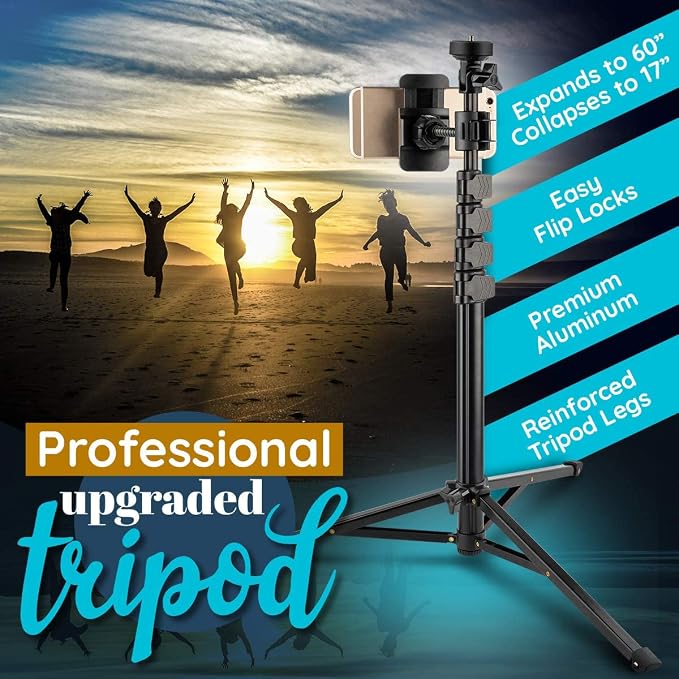 GearLight 12" LED Ring Light Stand and Phone Holder - Selfie Light Tripod w/Adjustable Height and Lighting Modes for TikTok, YouTube, Zoom, Video Recording, Computer, Makeup & Photography