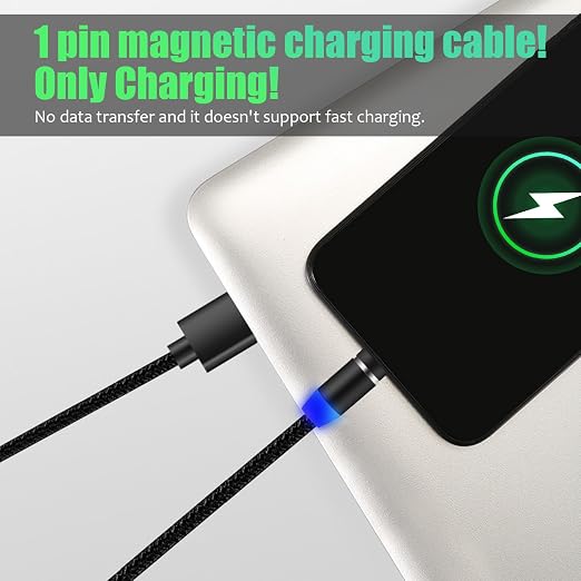 10-Pack Type C Magnetic Charging Cable Tips+ 6.5ft Magnetic Charger Cable & Removal Tool, Charging-Only (No Data Transfer)
