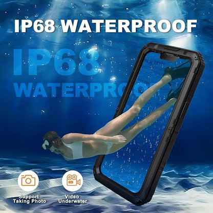 Mitywah Waterproof Case for iPhone 14 Pro Max, Heavy Duty Metal Case with Built-in Screen Protector, Military Grade Drop Protection Full Body Aluminum Protective Cover 6.7 inch, Black