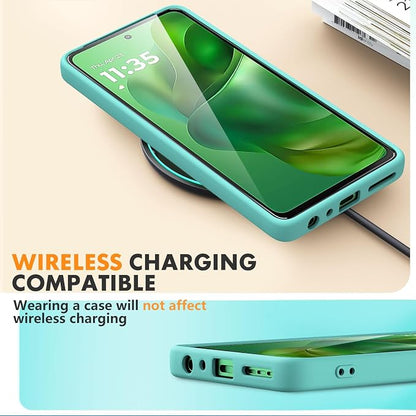 Case for Motorola Moto G Power (2025), 2 Pack Tempered Glass Screen Protectors, Soft TPU Silicone Shockproof Case-Ice Blue