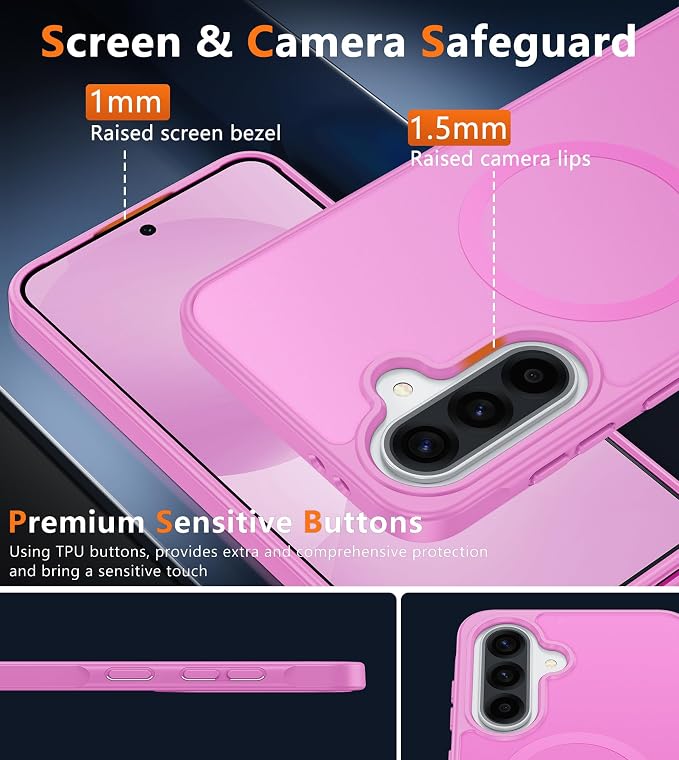 FNTCASE for Samsung Galaxy A36-5G Case: for Galaxy A56 5G Case Magnetic Translucent Matte Shockproof Slim Phone Cover - Military Grade Drop Proof Hard Back Anti-Fingerprint Protective Case - 6.7 inch
