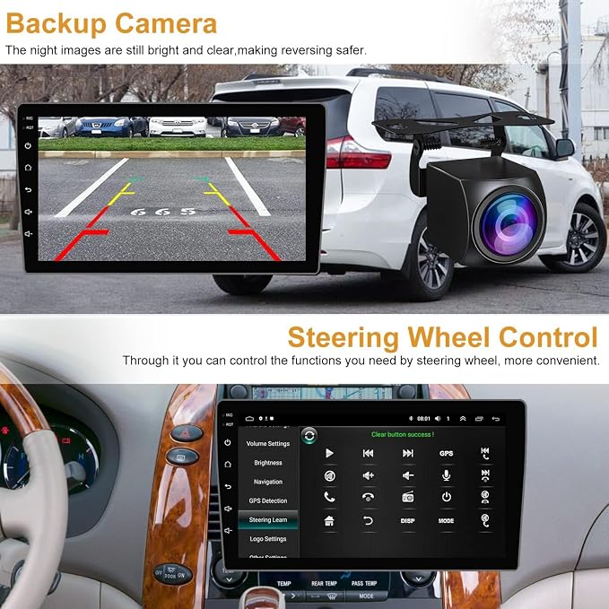 Android 13 Car Radio Stereo for Toyota Sienna 2004-2010, Wireless Carplay&Android Auto with 4G+64G Support Bluetooth/Voice Control/GPS/WiFi/Back-up Camera/SWC/FM, 9 Inch IPS Touch Screen for Sienna
