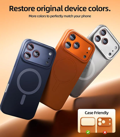 X-it for iPhone 17 Pro Max Camera Lens Protector, 9H Military Grade High-Alumina Tempered Glass Cover, Shatterproof with Strong Adhesion, Case Friendly & 1:1 Perfect Fit Camera Protector (Orange)