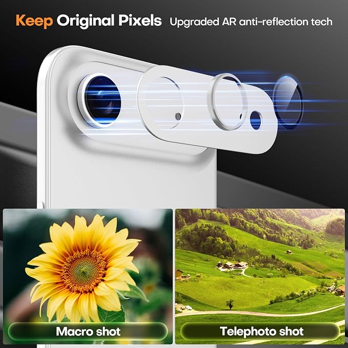 Jeluse Compatible with iPhone Air Camera Lens Protector, Strong Adhesion Full Coverage Metal Aluminum Alloy Ultra Clarity Tempered Glass Camera Screen Protector
