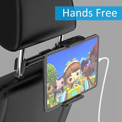 Car Headrest Backseat Mount,Phone/Tablet Car Mount, Adjustable Devices Holder for 4-11 inch Tabltes/Phones, Compatible for iPhone 17 16 15 14 13 12 11 Pro Max, S22,S21, iPad Air,Tabs