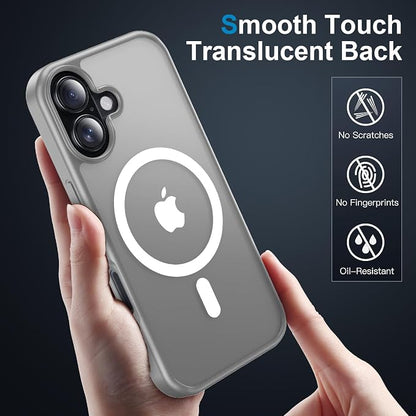 Strong Magnetic for iPhone 17 case [10Ft Military-Grade Protection] Compatible with fit MagSafe Shockproof Slim Thin Cover case for iPhone 17 6.3 inch, Gray