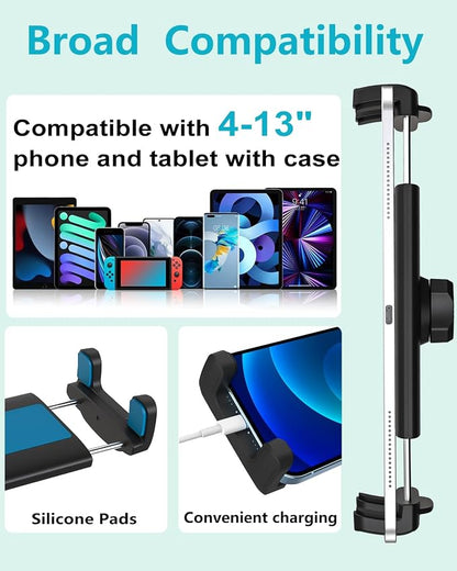 Magnetic Tablet Holder, Fridge Mount for iPad, [Powerful Magnetic Base] Fits Warehouse/Metal Shelf/Kitchen/Whiteboard/Gym, Compatible with 4-13" iPad Pro Air Mini, Phone, Galaxy Z Fold