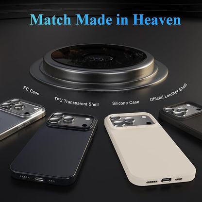 YWXTW Camera Lens Protector for iPhone 17 Pro/iPhone 17 Pro Max, [1 Step Installation Tray] Tempered Glass Screen Protector Metal Individual Camera Cover Accessories Case Friendly (Grey)
