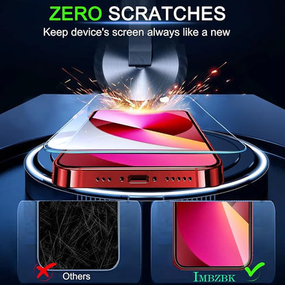 IMBZBK 3 Pack Screen Protector for iPhone 13 Tempered Glass with 3 Camera Lens Protector, Accessories 9H Anti Scratch for Apple 13, 2.5D Curved, Case Friendly, Transparent