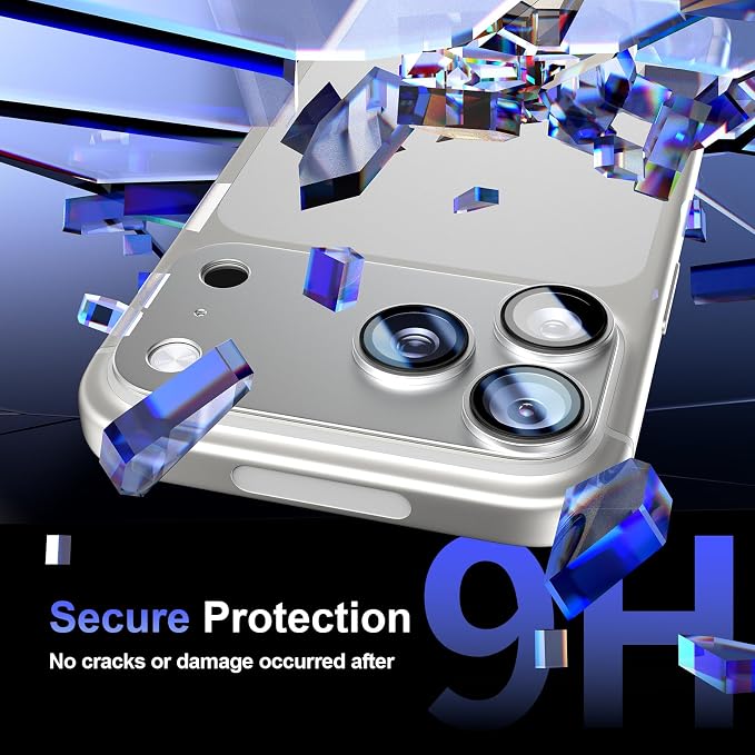 Camera Lens Protector for iPhone 17 Pro max, Aluminum Alloy, Tempered Glass Screen Protection,2pack, Silver