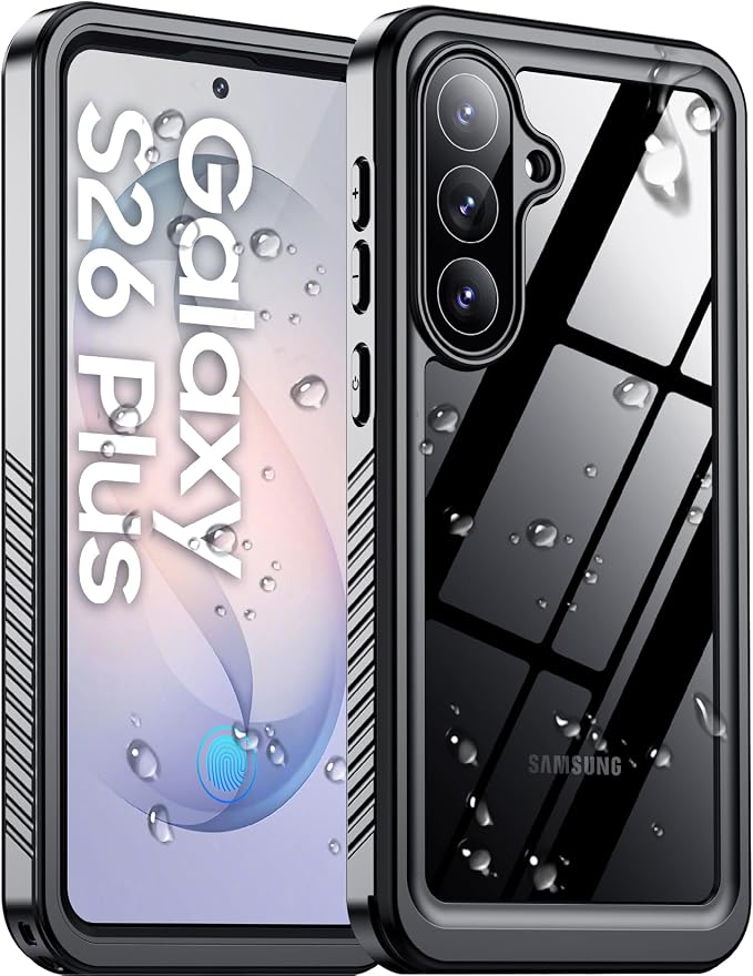 Temdan Designed for Samsung Galaxy S26 Plus Case Waterproof, Built-in Lens & Screen Protector Military Shockproof Dropproof IP68 Underwater Full Body Phone Case for Samsung Galaxy S26 Plus 6.7"-Black