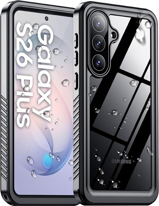 Temdan Designed for Samsung Galaxy S26 Plus Case Waterproof, Built-in Lens & Screen Protector Military Shockproof Dropproof IP68 Underwater Full Body Phone Case for Samsung Galaxy S26 Plus 6.7"-Black
