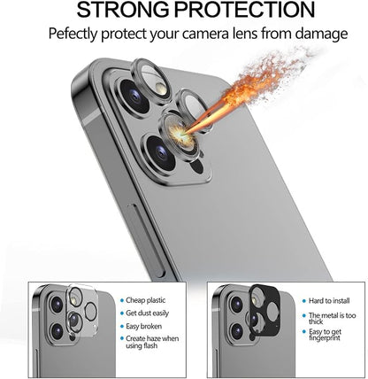 YWXTW [1 SET Camera Lens Protector Compatible with iPhone 12 Pro Max 6.7 inch, [Installation Tray] Aluminum Alloy Tempered Glass Camera Circle Cover