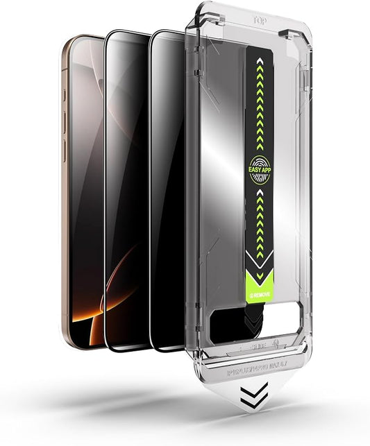 2 Pack for iPhone 15 /iPhone 16 Privacy Screen Protector, Anti Spy 9H Hardness Privacy Tempered Glass with Easy Installation Tool, Anti Scratch, Auto Dust Removal, Drop Resistance