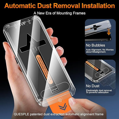 2 Pack for iPhone 15 Privacy Tempered Glass Screen Protector 6.1 Inch, 9H Hardness, Scratch Resistant with Updated Easy Installation Tool