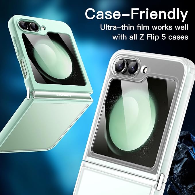 JETech Front Screen Protector for Samsung Galaxy Z Flip 5, 3-Pack | Full-Coverage PET Film, HD Clear, Case-Friendly Design