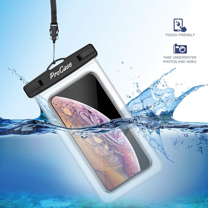 ProCase 6 Pack Waterproof Phone Pouch Dry Bag Underwater Case for iPhone 16 15 14 13 12 11 Pro Plus Max Mini Xs XR X 8 7, Galaxy S23 S22 S21 Ultra Note up to 7" -Mixed