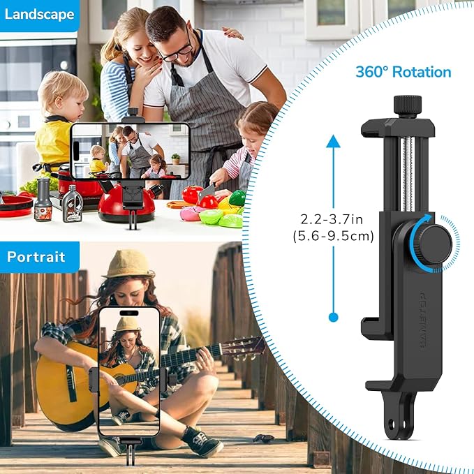 Gooseneck Phone Holder Clamp Clip Mount Cell Phone Stand for Desk Pole Table Compatible with iPhone 16 15 14 Pro Max Plus 13 12 11 SE XS XR X 8 7 6 Samsung GoPro and Other 4-7'' Devices