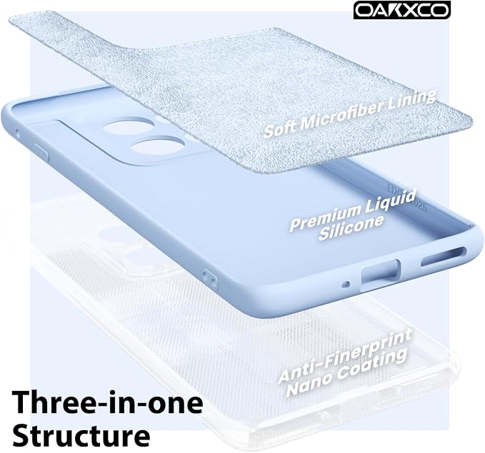 oakxco for Motorola Moto Edge 2025 Phone Case Liquid Silicone, Thin Slim Soft Rubber Gel TPU Plain Protective Simple Cover for Women Girl Cute, Matte Solid Color Aesthetic, Light Blue