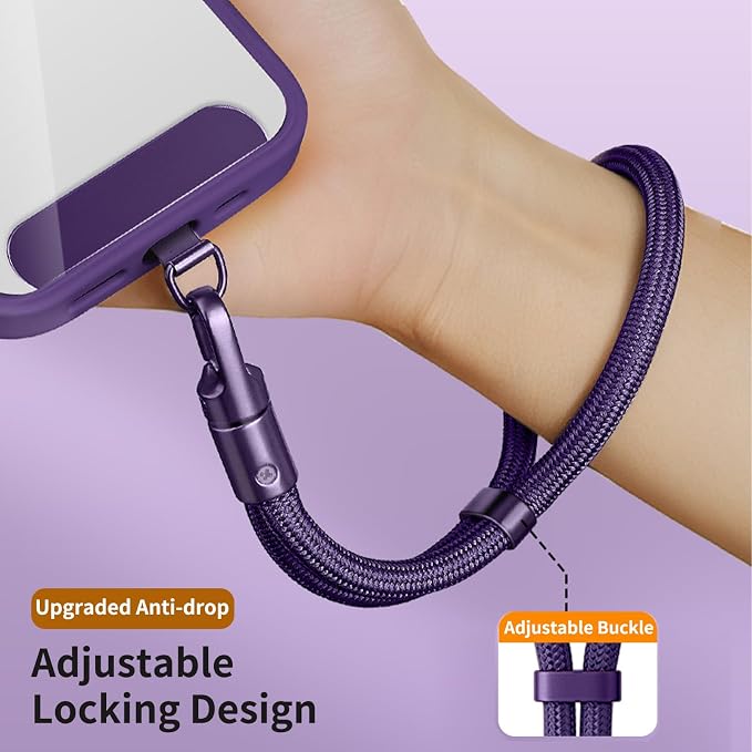 Anti Theft Phone Wrist Strap With 2 Metal Tether Tabs，Adjustable Wristlet & Hand Cell Phone Lanyard for Women and Men