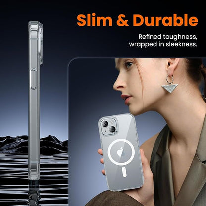3 in 1 for iPhone 15 Plus Case Clear with MagSafe, Not Yellowing, Screen Protector*1 Camera Lens Protector*1, Military-Grade Protection for iPhone 15 Plus Phone Case 6.7 inch Clear