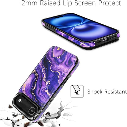 uCOLOR for iPhone 17 Air Wallet Case with Card Holder PU Leather RFID Blocking Design iPhone Air flip case for Women Men Magnetic Clasp Kickstand Design 6.5 inch (Amethyst Dreams)